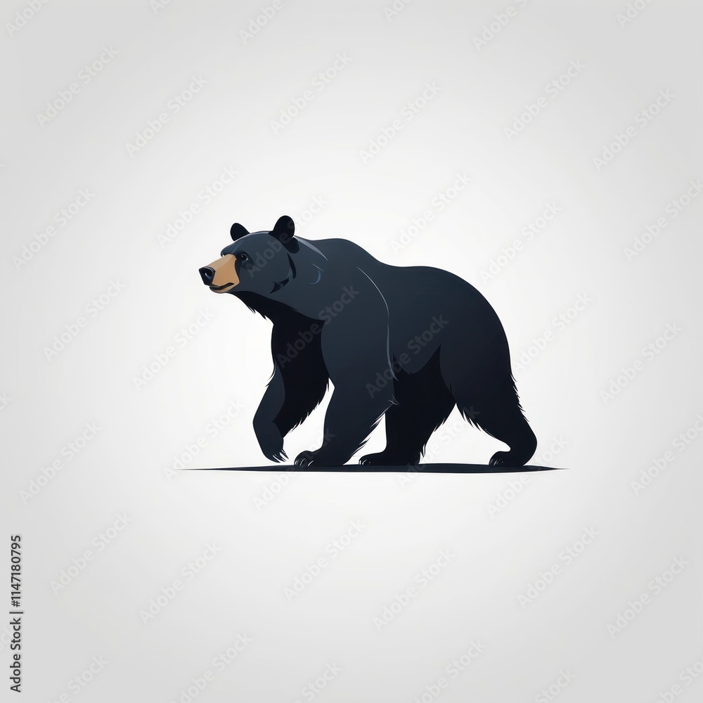 A Majestic Black Bear Walking Gracefully A Majestic Black Bear Walking Gracefully
