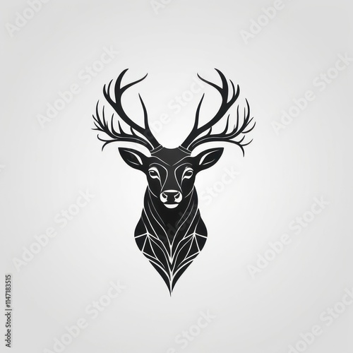 Geometric Deer Head Silhouette Design Artwork photo