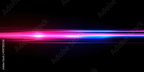 Blur neon glow. Color light overlay. Fluorescent radiance. Defocused vibrant pink blue soft flecks texture on dark art empty space background.