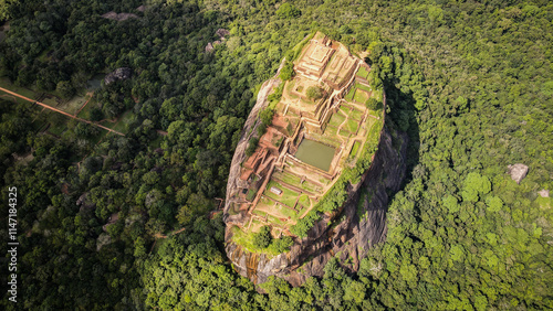 фотографія The aerial view of Sigiriya Rock in Sri Lanka