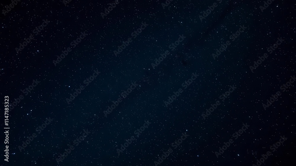 Fototapeta premium Glowing stars twinkle in a clear night sky against a black background, galaxy, serene