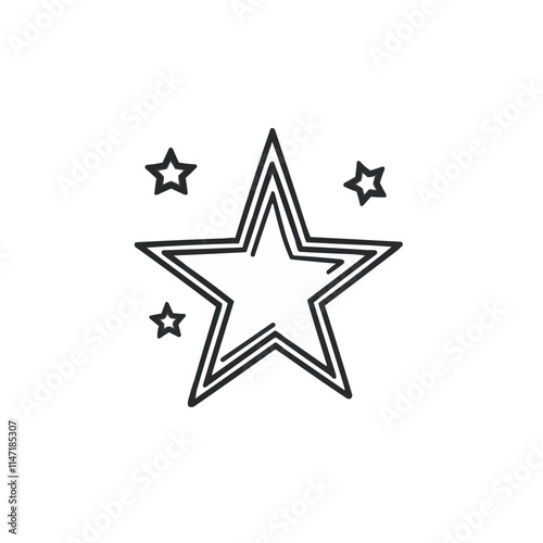 Sparkling star icon with multiple outlines