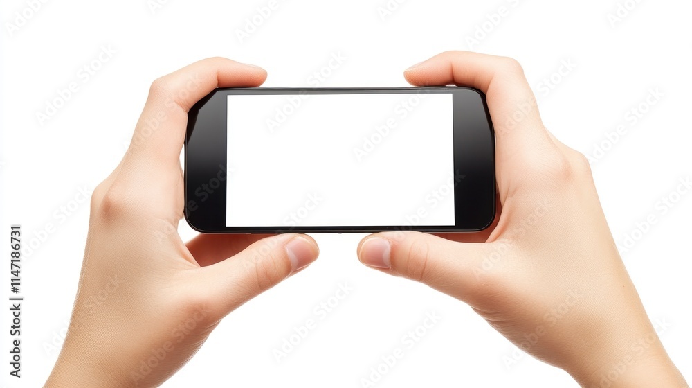 Hands holding smartphone with blank screen. (1) Hands holding smartphone with blank screen. (1)