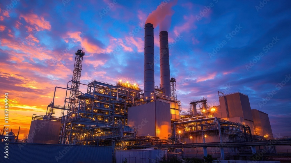 Obraz premium Power Plant Sunset.