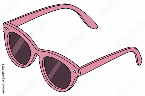 pink sunglasses isolated transparent background
