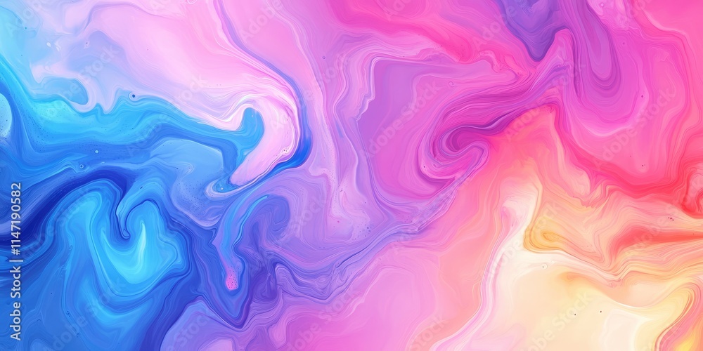 Colorful abstract painting background. Liquid marbling paint background. Fluid painting abstract texture. Intensive colorful mix of acrylic vibrant colors.