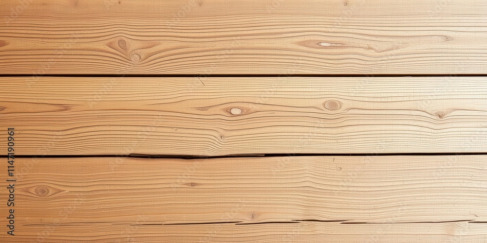 Fototapeta premium Weathered wooden plank surface with visible grooves, knots, and grain patterns, natural, wooden, surface