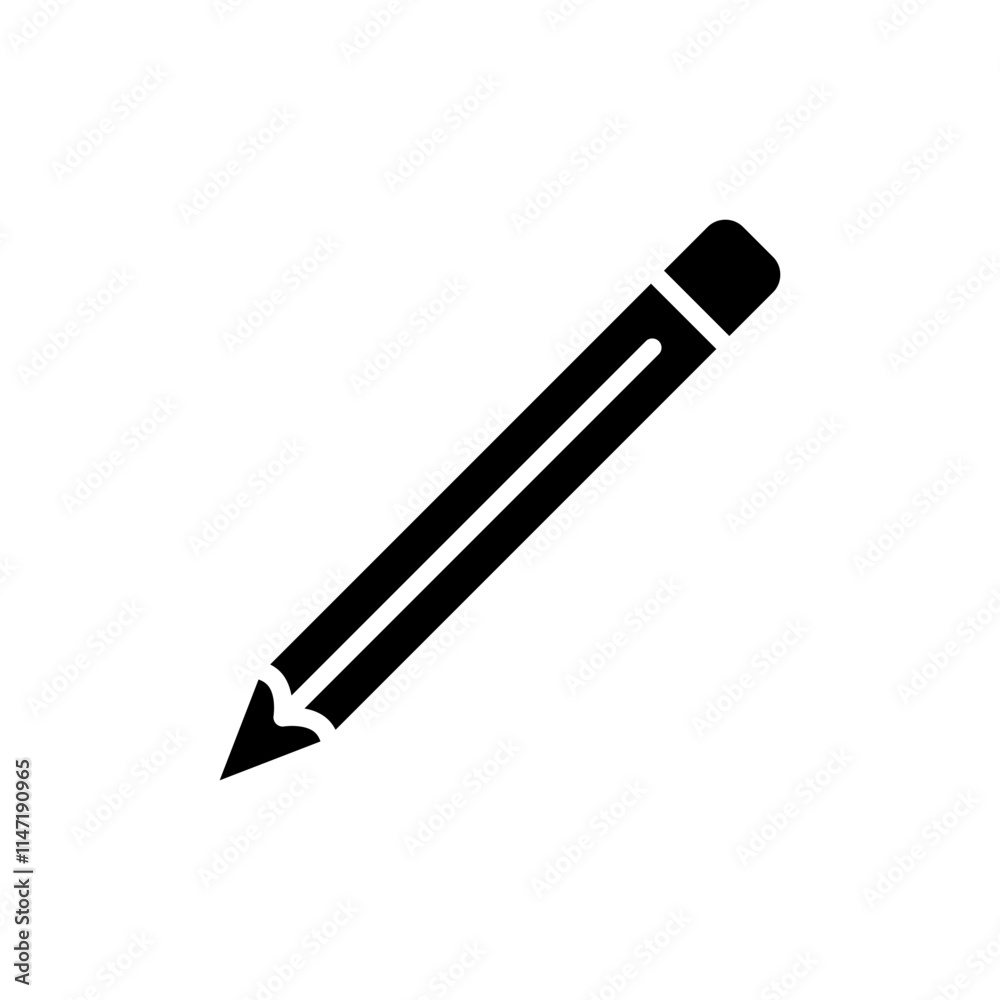 Pencil flat icon, logo of school. Pencil flat icon, logo of school.