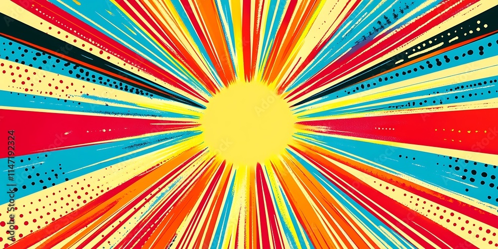 Fototapeta premium Abstract Colorful Radiating Lines Design
