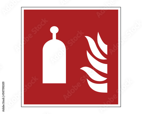 Remote Release Station Sign Vector Indicating Location of Fire Suppression Activation Point, Perfect for Emergency and Safety Management, High-Quality Vector Stock Image, ISO 7010 Compliant