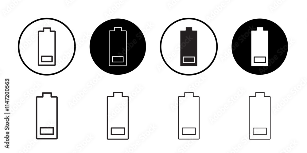 Battery icon Flat line symbol Battery icon Flat line symbol