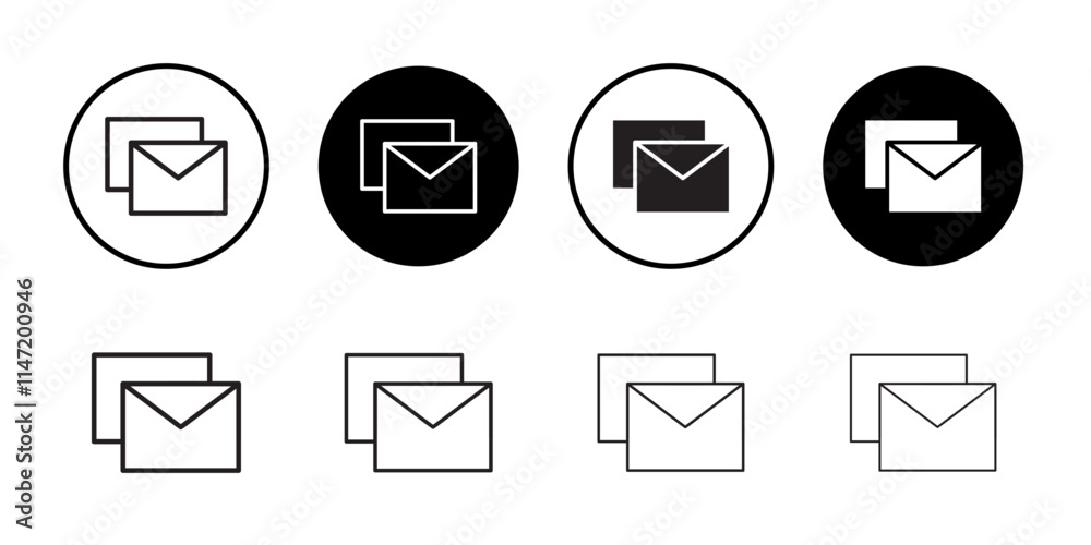 Copy mail icon Flat line symbol Copy mail icon Flat line symbol
