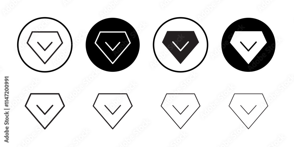Diamond icon Flat line symbol Diamond icon Flat line symbol