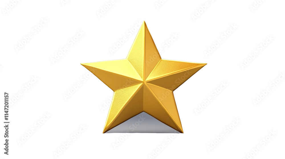 Golden Star Ornament 3D Render with Reflective Metallic Surface for Decoration Golden Star Ornament 3D Render with Reflective Metallic Surface for Decoration