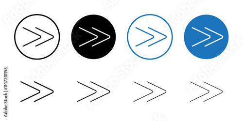 Fast forward icon Flat line symbol