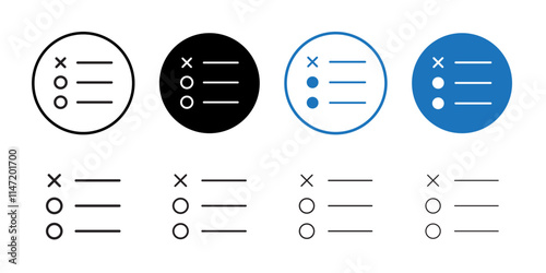List fail icon Flat line symbol