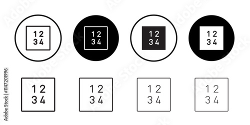 Numbers icon Flat line symbol