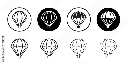 Parachute icon Flat line symbol