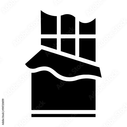 Almond Chocolate Bar Glyph Icon