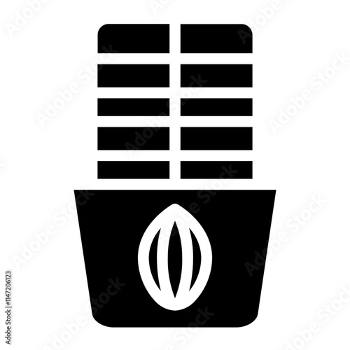 Almond Chocolate Bar Glyph Icon