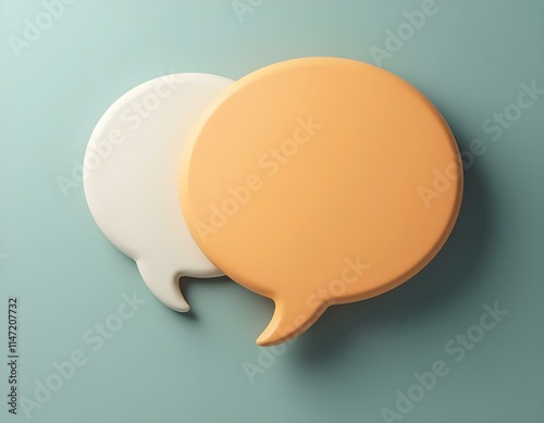 Chat bubble 3D render icon isolated on transparent background cutout ia