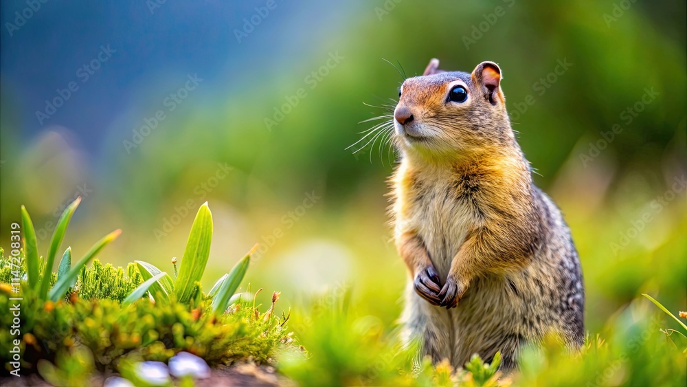 ground squirrel in wild, wild ground squirrel, close-up, blurred background ground squirrel in wild, wild ground squirrel, close-up, blurred background