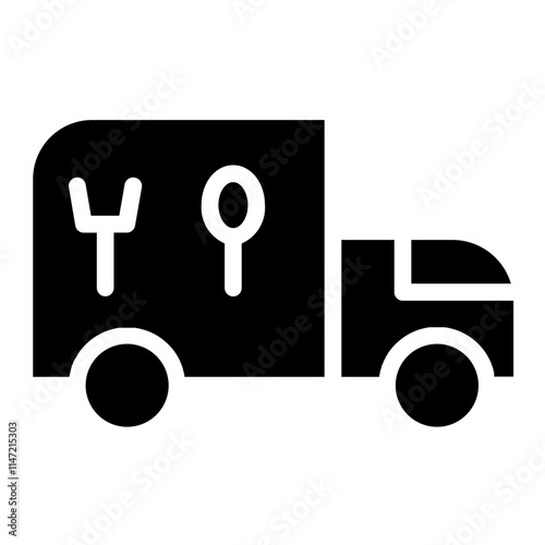 Truck Delivery Food Glyph Icon