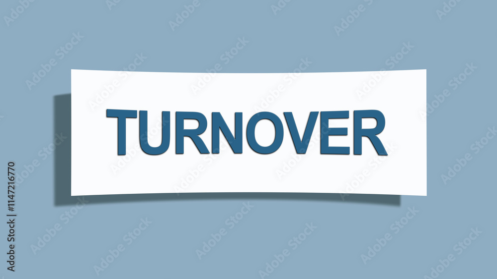 Turnover. A card isolated on blue background. Turnover. A card isolated on blue background.
