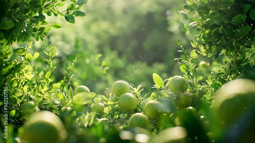 Lush Green Orchard: A Vibrant Display of Nature's Bounty