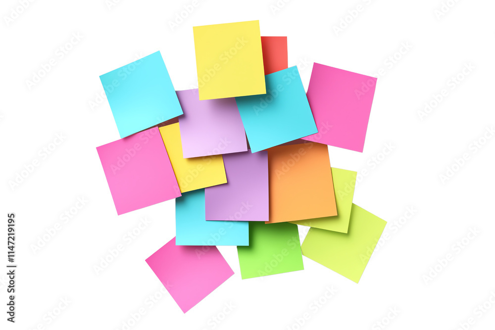 A vibrant collection of colorful sticky notes arranged in a random pattern. A vibrant collection of colorful sticky notes arranged in a random pattern.