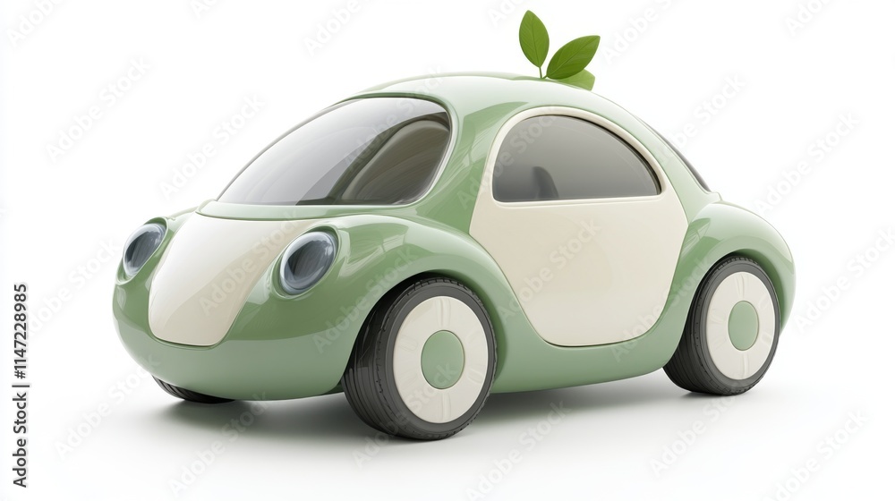 Green compact car with eco-friendly design Green compact car with eco-friendly design