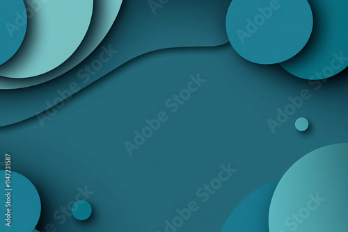 Abstract Blue Background with Layered Shapes, Symbolizing Depth and Complexity, wallpaper. photo