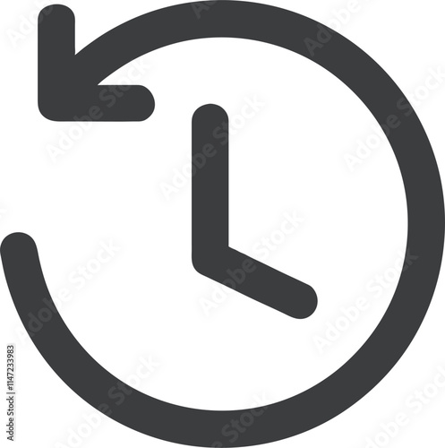 Circle past time backward arrow black icon