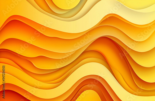 Golden Waves, Abstract Background with Wavy Patterns, wallpaper.