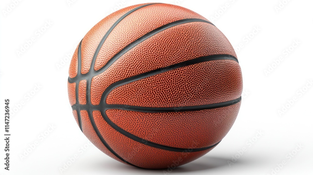 Fototapeta premium Close-up of a classic orange basketball on white background.
