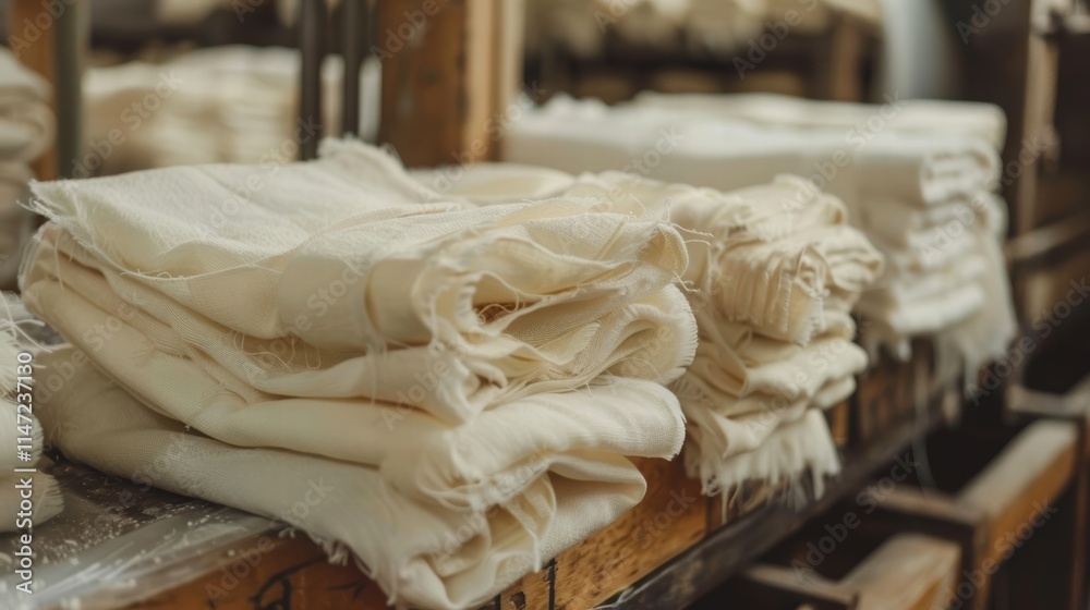 A textile processing facility using plant-based dyes and water-saving technologies, showcasing sustainable fashion production A textile processing facility using plant-based dyes and water-saving technologies, showcasing sustainable fashion production