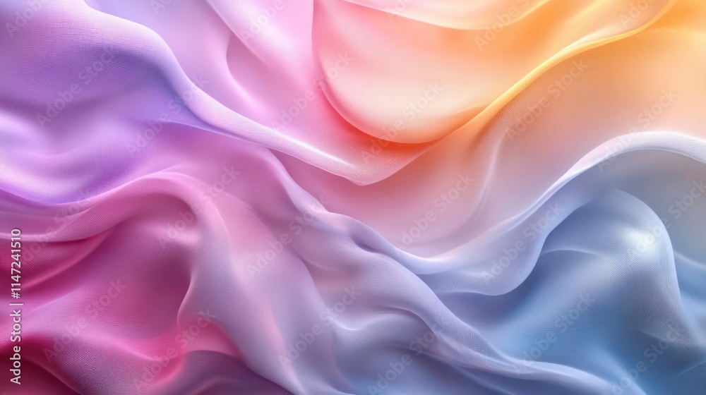 Fototapeta premium A colorful floral design with wavy textures.