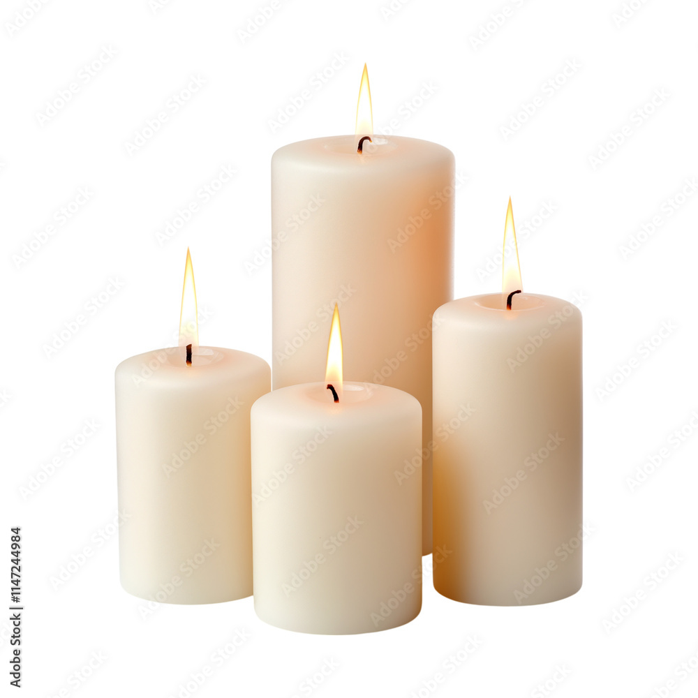 three candles isolated on white three candles isolated on white