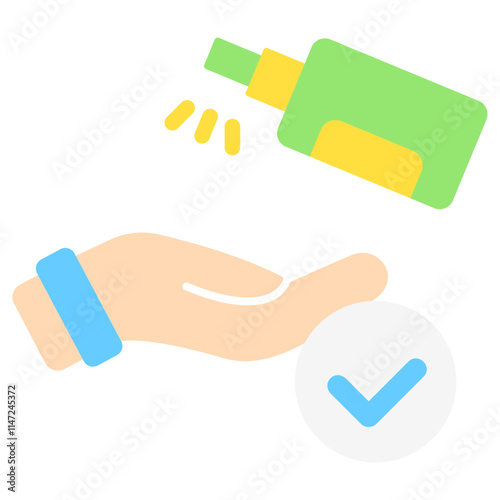 Hand wash flat color icon, use for UI, UX, app and web development, digital or print. for industry, hospital management, health theme.