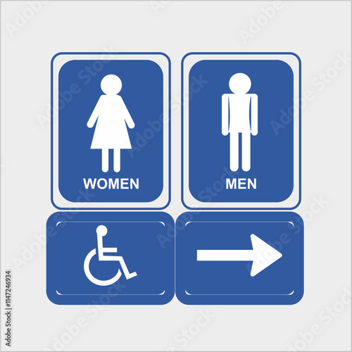 restroom sign. Male and femal...