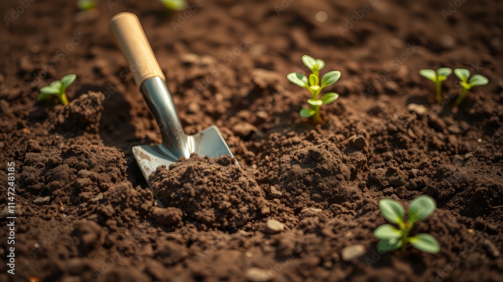 Brown Soil Garden Bed Shovel Organic Farming Agriculture Brown Soil Garden Bed Shovel Organic Farming Agriculture