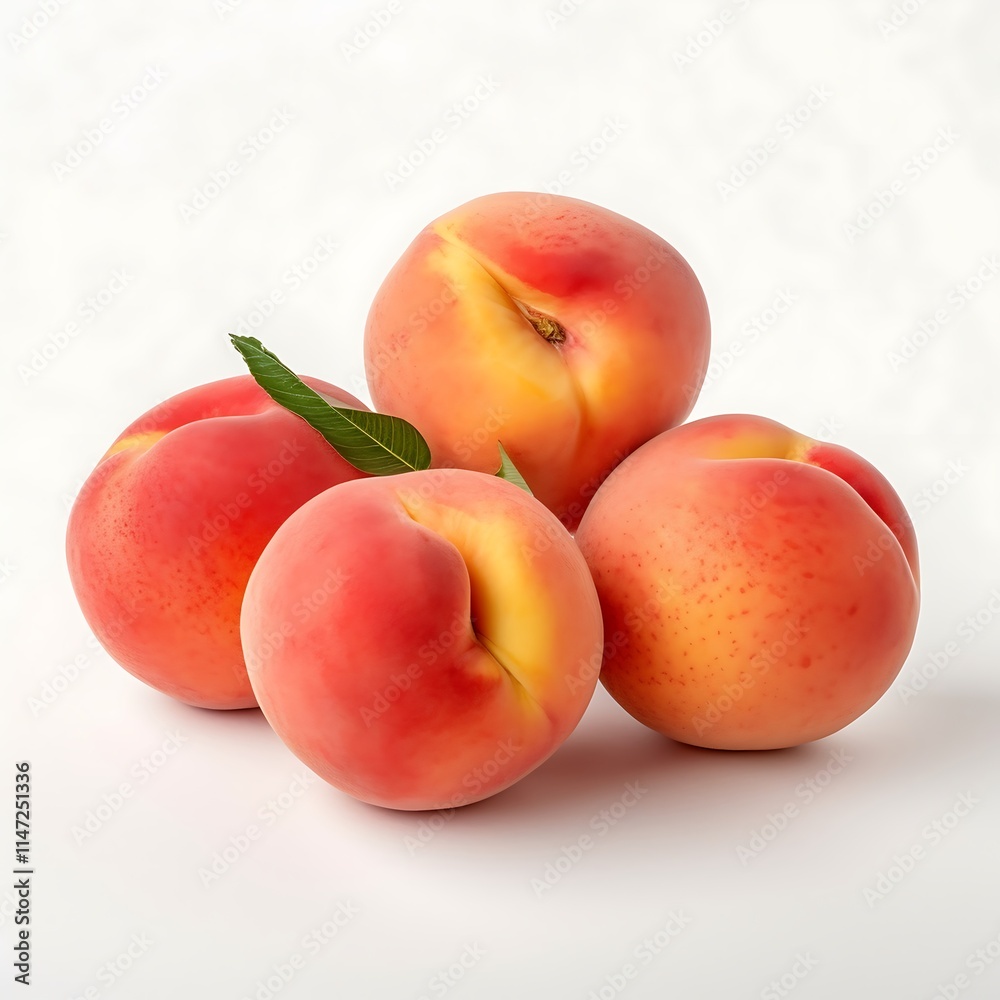 Peachs on white background, Fresh Peachs Peachs on white background, Fresh Peachs