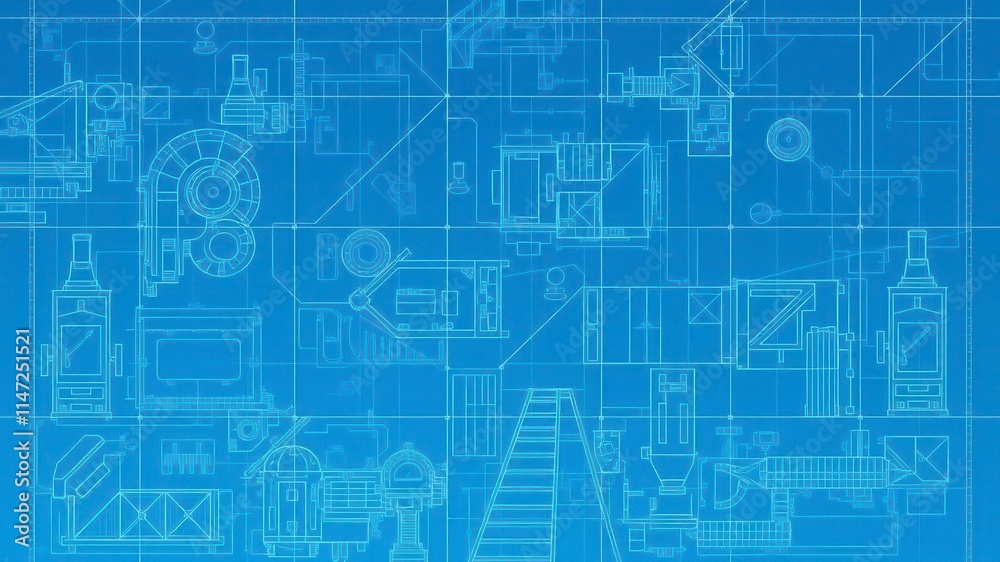 custom made wallpaper toronto digitalBlue print photo effect with a blueprint overlay, giving the image a technical and architectural feel, technology, planning, digital art