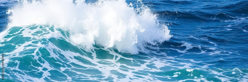 Abstract ocean wave crashing with power and force, creating a beautiful splash and foam, power, energy Abstract ocean wave crashing with power and force, creating a beautiful splash and foam, power, energy