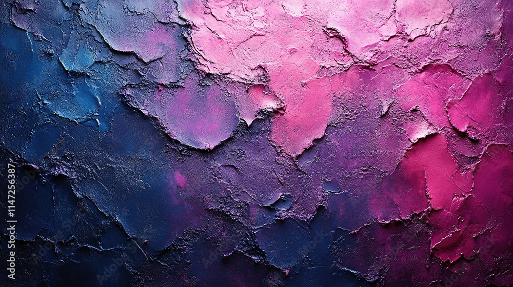 Abstract Textured Paint in Deep Blue and Pink Hues Abstract Textured Paint in Deep Blue and Pink Hues