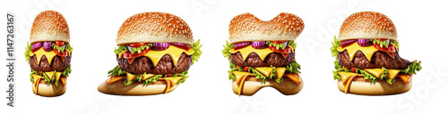 Letters I, J, K, L made from hamburger