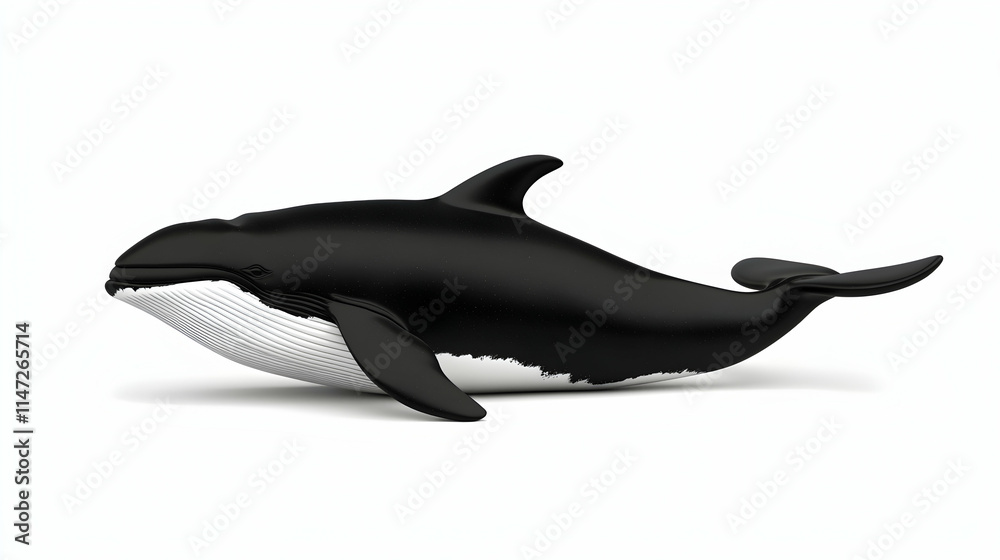 Fototapeta premium A stylized representation of a whale, showcasing its sleek black and white design.