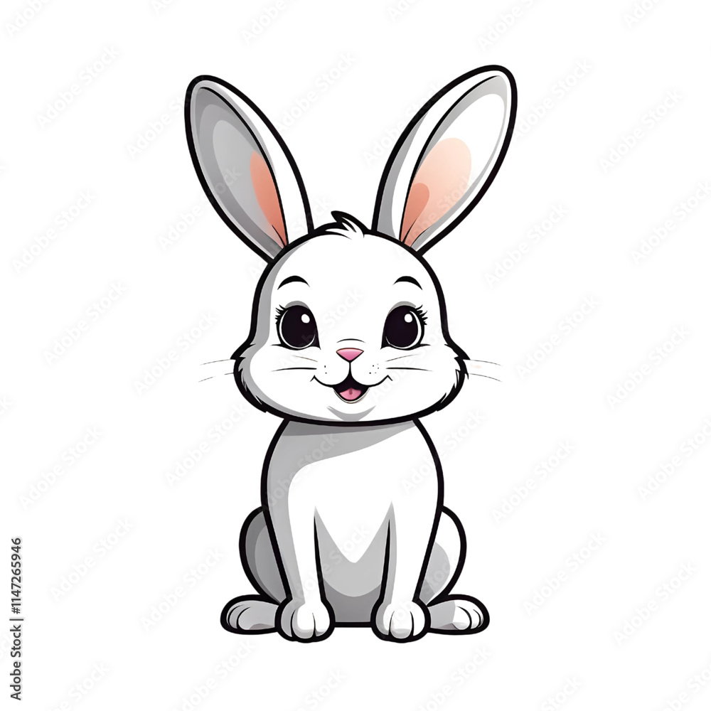 Cute Cartoon Rabbit, vector Illustration Cute Cartoon Rabbit, vector Illustration