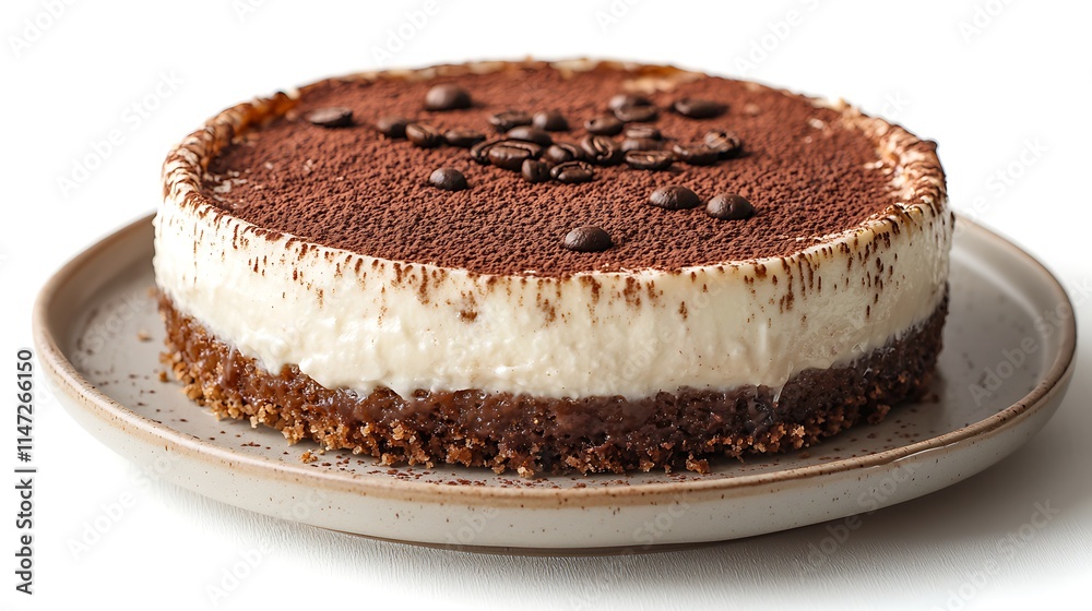 Delicious Coffee Cheesecake Dessert on Plate Delicious Coffee Cheesecake Dessert on Plate