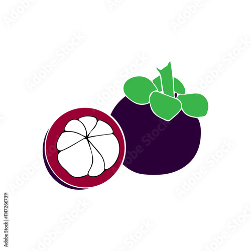 mangosteen fruit icon vetors illustration photo